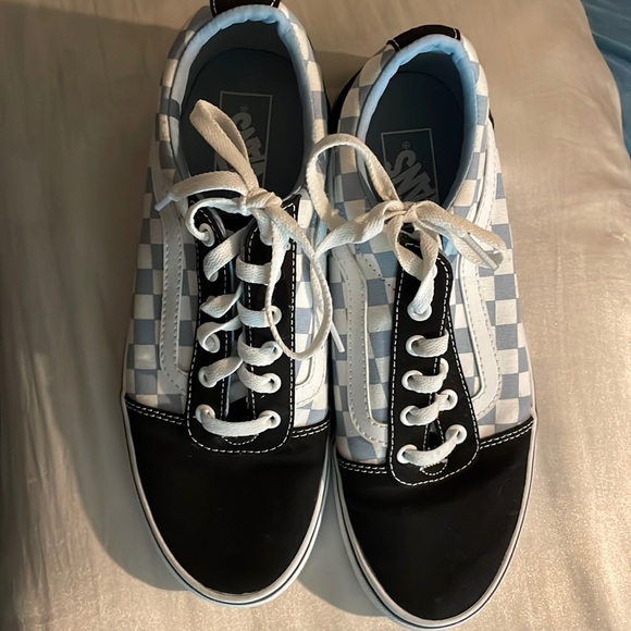 Vans Shoes - VANS (blue and white checkered.) old skool